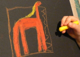 Kurs malování pro děti - příprava na voskovou frotáž